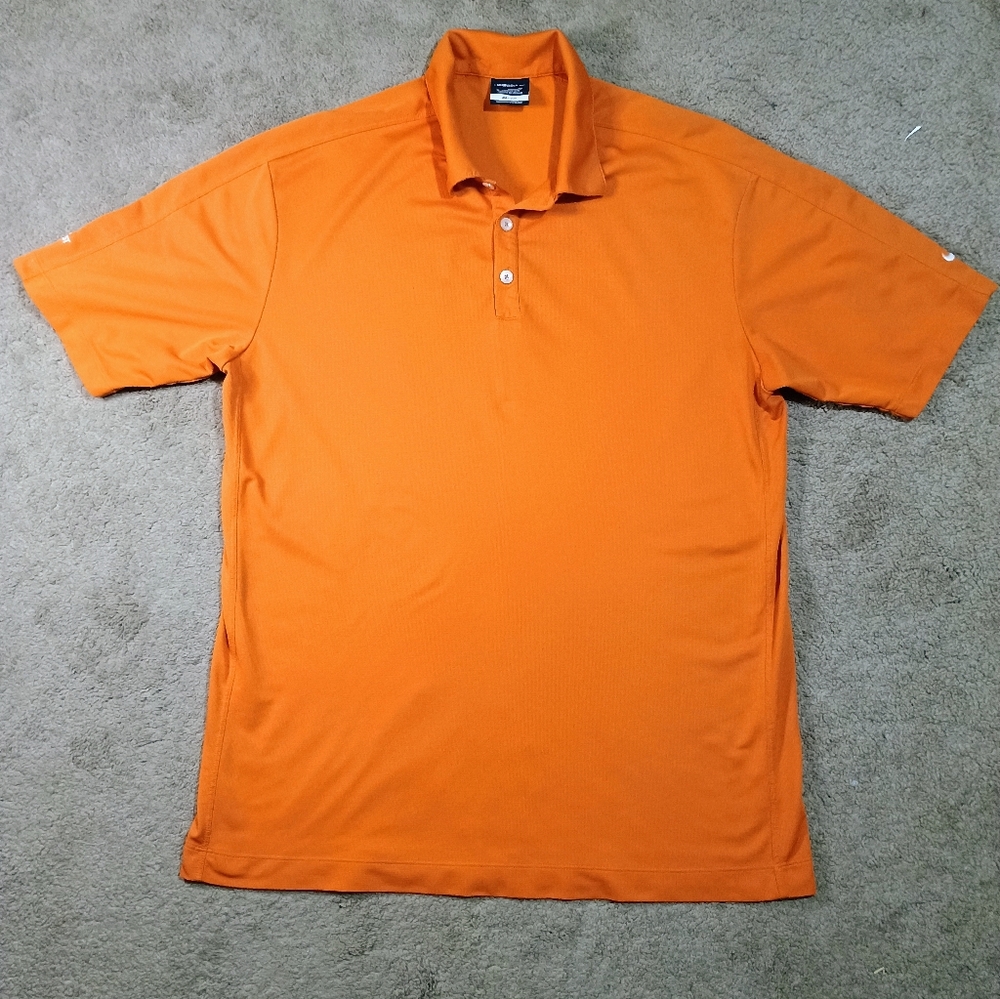 Nike Golf Polo Mens XL Carrot Orange with UV Tech Dri Fit